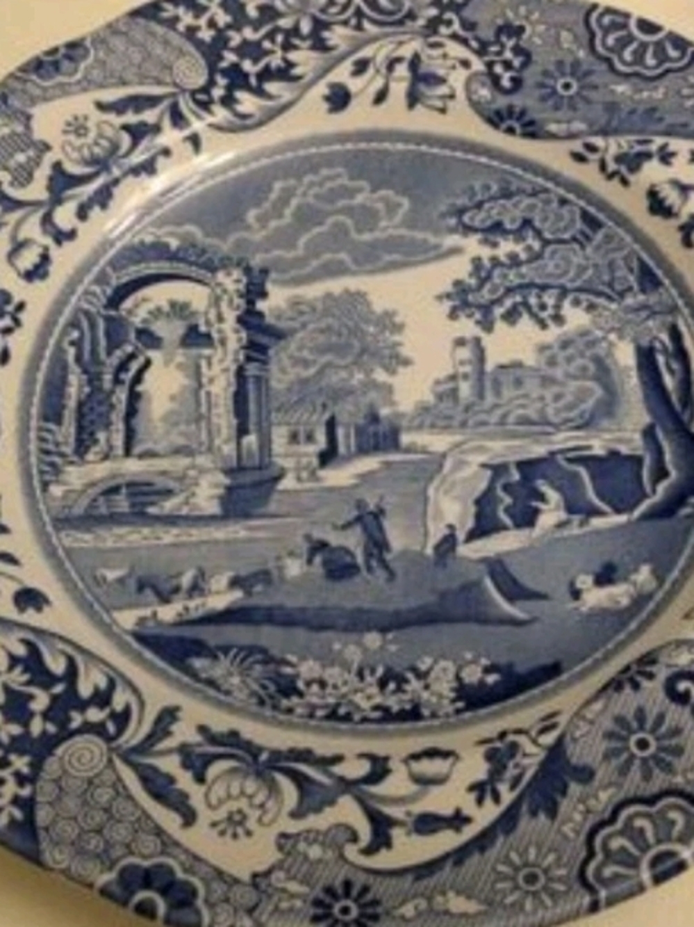 SPODE Italian Design Blue/White ENGLAND 7.5 Inch Salad Plate $22